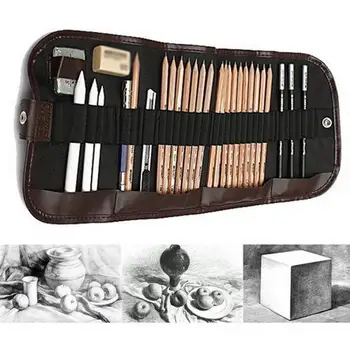 

29 Pcs Lead Pencils Sketching Pencil Set Charcoal Extender Eraser Cutter Drawing Suit Art Kit карандаш для страз עט עיפרון
