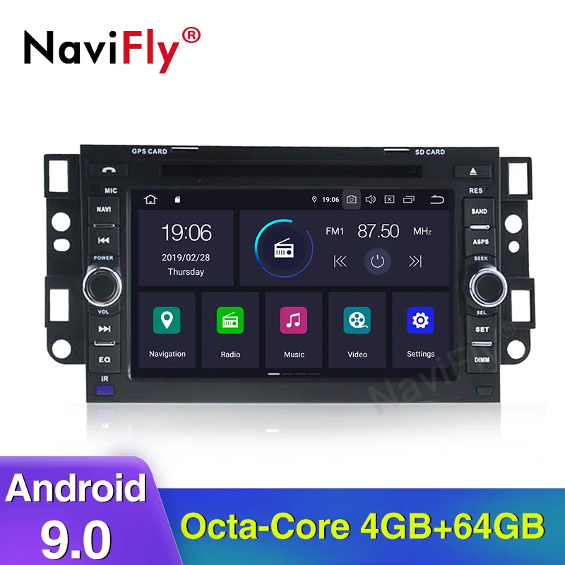 NaviFly 7 дюймов Android 9,0 Восьмиядерный Автомобильный DVD Радио плеер для CHEVROLET AVEO/EPICA/LOVA/CAPTIVA/SPARK/OPTRA Поддержка wifi BT gps