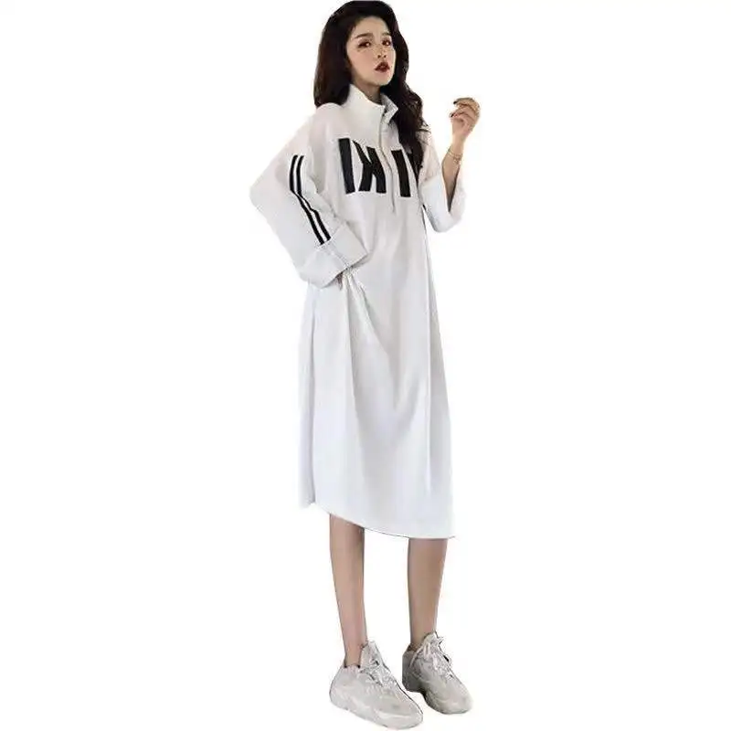 

Long Sleeve Loose Large Big Add Size Women Clothing Tops Hoody Ladies Sweatshirt Autumn Outfits Oversized Hoodies Dress Coat