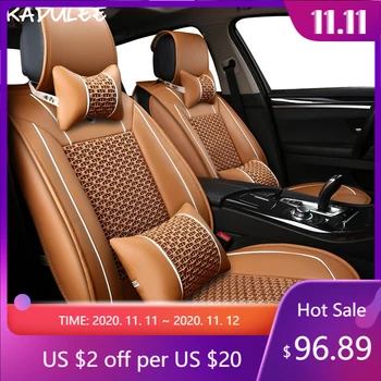 

KADULEE ice silk car seat covers set for chevrolet captiva geely emgrand ec7 daewoo nexia grande punto santa fe car accessories
