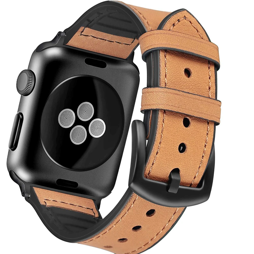 Браслет Correas для apple watch, ремешок из 5 кожаных петель, браслет cinturino для iWatch i watch, ремешок серии 4, 44 мм, 42 мм, ремешок на руку - Цвет ремешка: brown