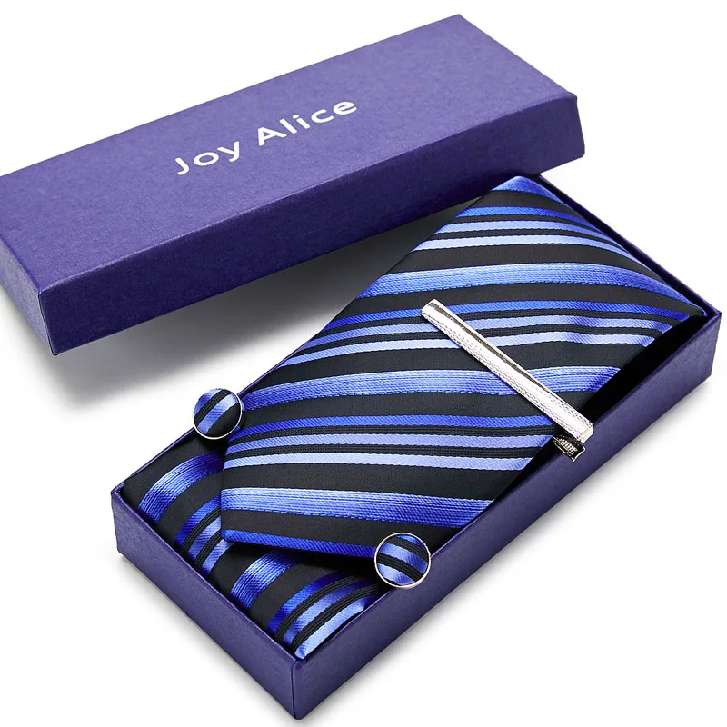 

New Men's Ties Striped 8cm100% Silk Jacquard Necktie Daily Wear Cravat Wedding Party Gift Mens Classic Tie