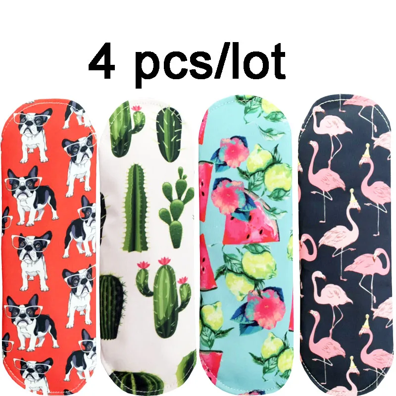 4 Pcs Natural Bamboo Charcoal Sanitary Pads For Normal Reusable Cotton Protection Female Sanitary Napkin