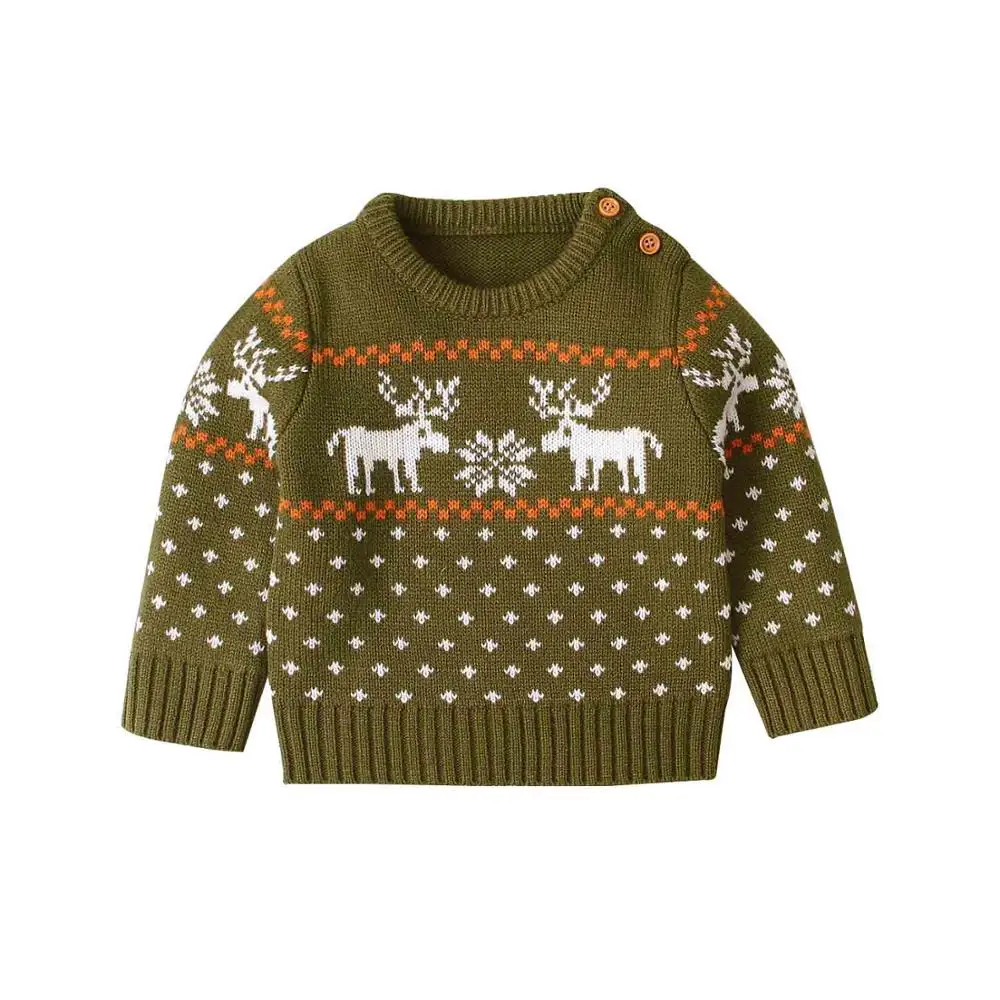 Детские свитера; Джемперы; зимняя Рождественская вязаная одежда для новорожденных; Осенняя повседневная одежда для малышей; пуловеры для детей; детские вязаные топы - Цвет: 82W306