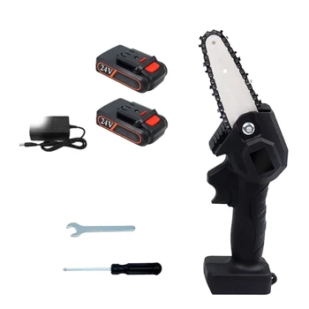 

Rechargeable household garden logging mini electric chain saw portable electric pruning saw with 2 batteries