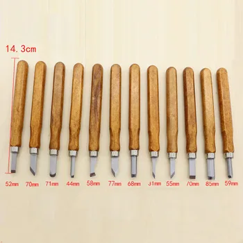 

12x Set Woodworking Engraving Tools High Hardness Wear Resistance Steel+Wood New