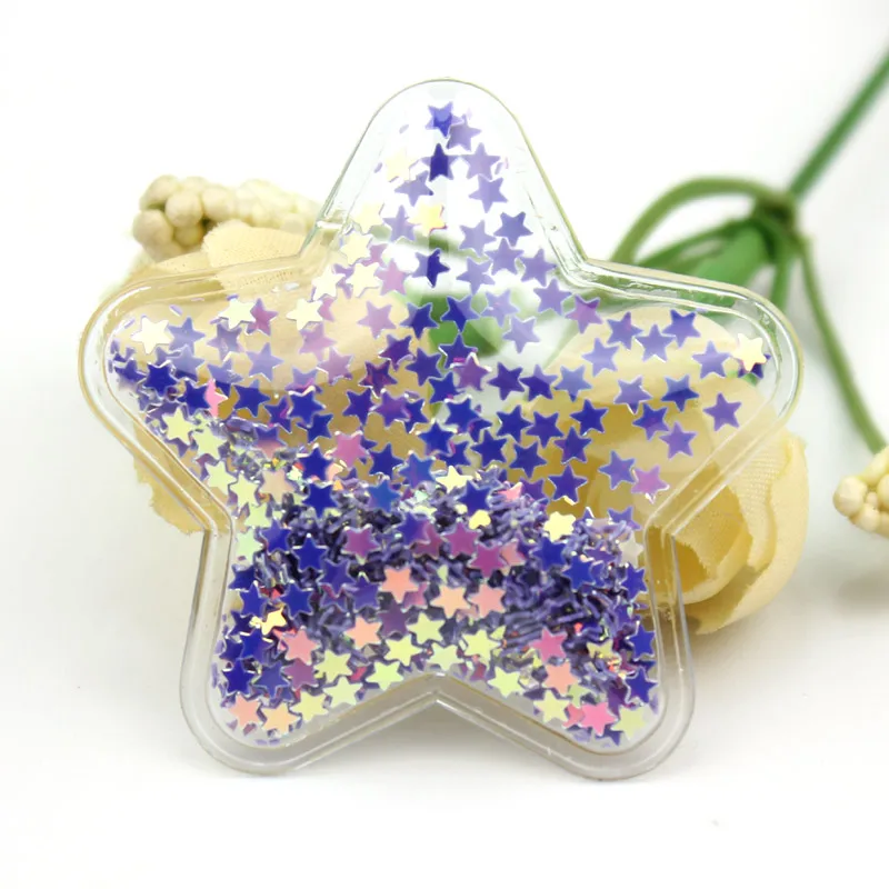 Star-Purple 10 шт. ПВХ Звезда Корона Микки Прозрачный Bling bling Сердце течет аппликации для детей BB клип и DIY головные уборы аксессуары - Цвет: Star-Purple