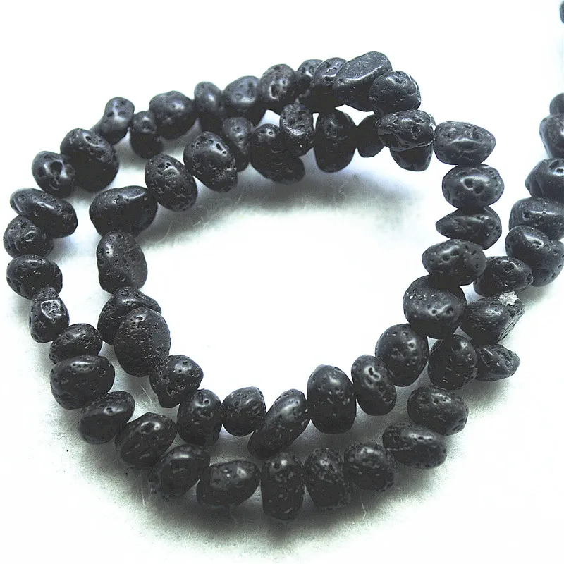 

15 Inches Length Nature Lava Stone Chips 5-6MM For Womens Bracelets Making Loose Beads DIY Jewelry Findings Fashion Accessories