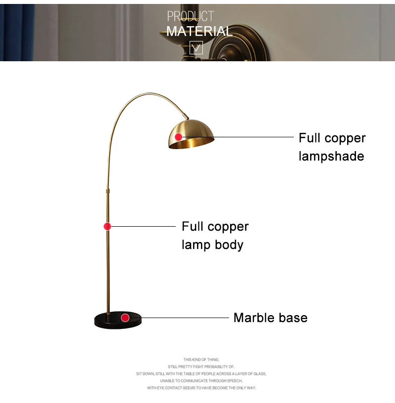 Lamparas LED Nordic Indoor Floor Lamp Copper Bedroom Fishing Stand Lamps Simple Modern Study Living Room Standing Light Fixtures