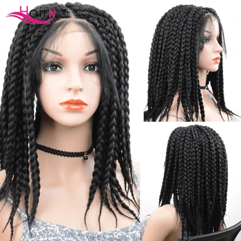 

Hair Nest Diy Synthetic Braided Box braids Wig Soft DistressedLocs Lace Front Wigs For Black Women Spring Twist Havana Mambo wig