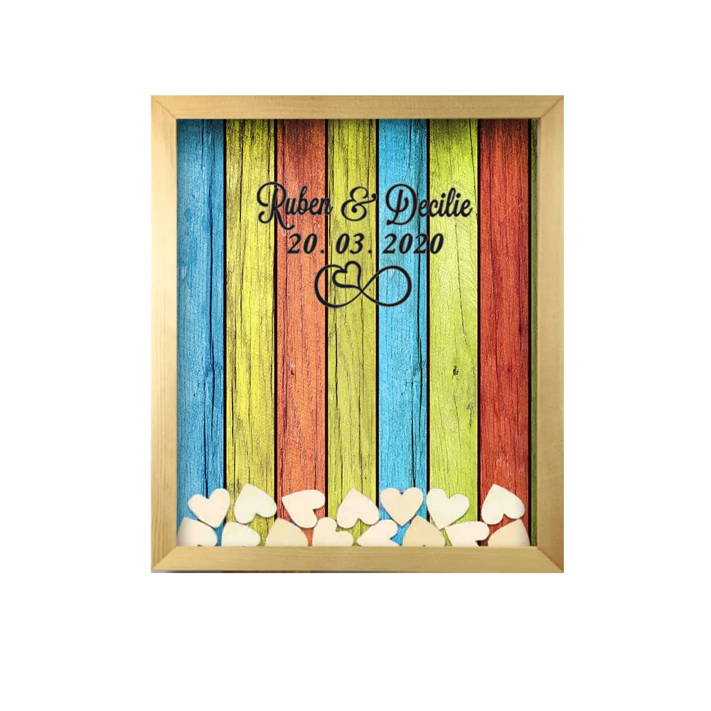 rustic frame Заказное пожелание свадебное оформление коробки деревенский Сладкий Свадебный Гостевая книга сердце Drop box Винтаж 3D Гостевая книга деревянная рамка - Цвет: rustic frame
