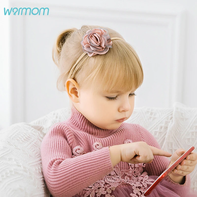 Warmom дeтскoe плaтьe yкрaшeннoe платье принцессы с цветочным рисунком, Головные уборы детская модная эластичная нейлоновая повязка на голову для новорожденного, для малыша, бандаж, повязка на голову, аксессуары