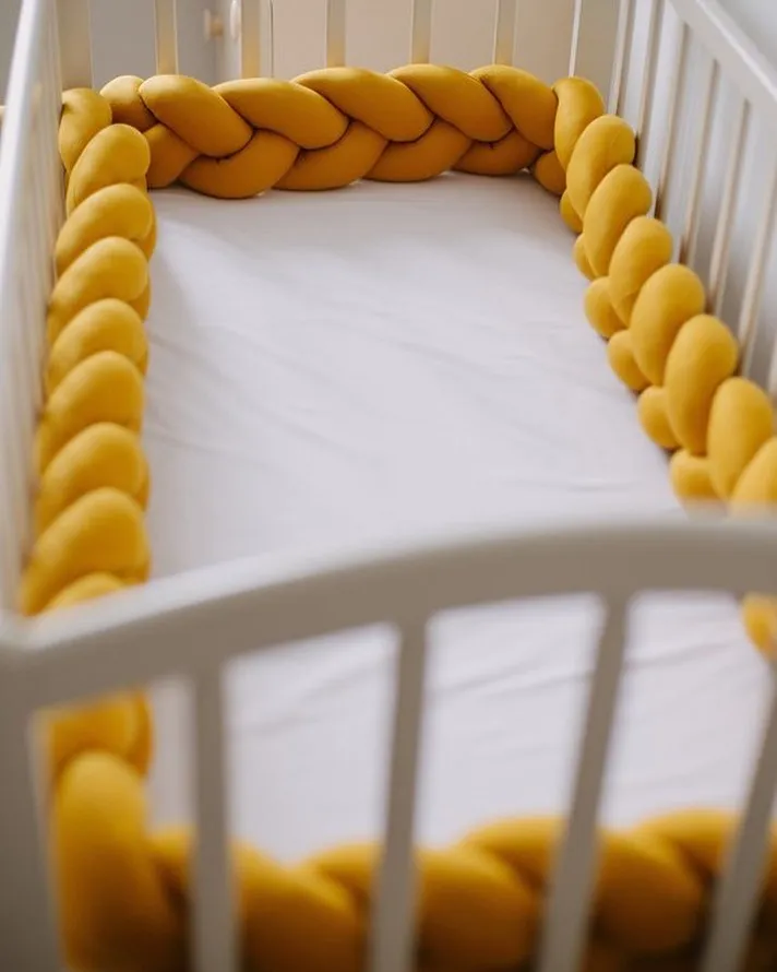 Baby Crib Bumper Baby Crib Bedding Set Baby Bumper Bed Braid Knot Pillow Cushion Bumper Tresse De Lit Bebe Crib Protector Cot Room Decor Crib Bedding Set