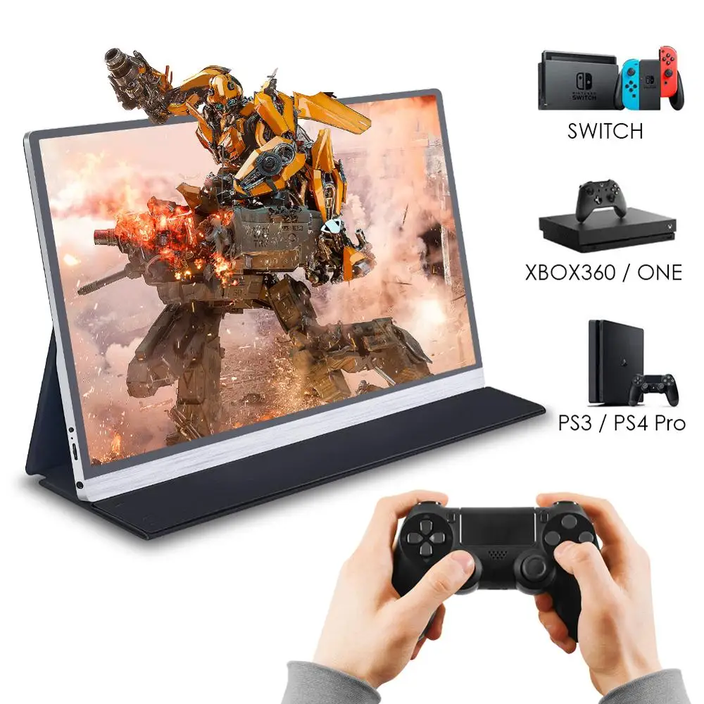 Портативный монитор 15 6 Для xbox ps4 MAC ноутбука игр ЖК экран USB C HDMI DP 1080|Мониторы| |
