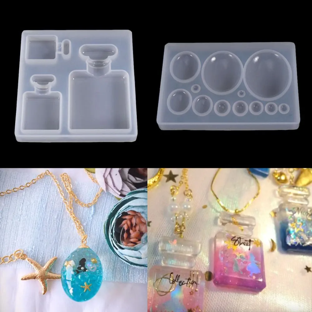 Geometric Oval Shaped Glue 3D Perfume Bottle UV Expoxy Silicone Mold Handmade DIY Tool Epoxy Resin Molds Jewelry Decoration Gift afbeelding