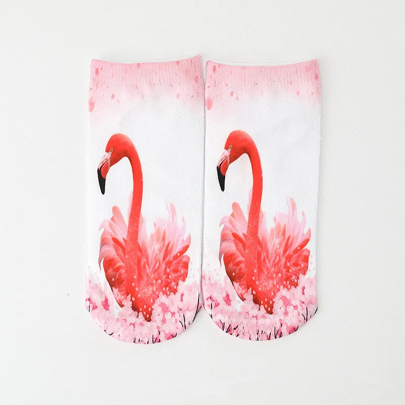 Милые разноцветные носки с принтом женские носки до щиколотки Мультяшные животные Единорог носки с принтом смешные короткие носки для женщин k8 - Цвет: 639