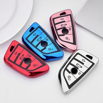 

Soft TPU Car Key Case Cover Shell Metal Keychain Decoration Accessories For BMW X1 X2 x3 X4 X5 X6 F15 F16 E53 E83 E34 F48 F39