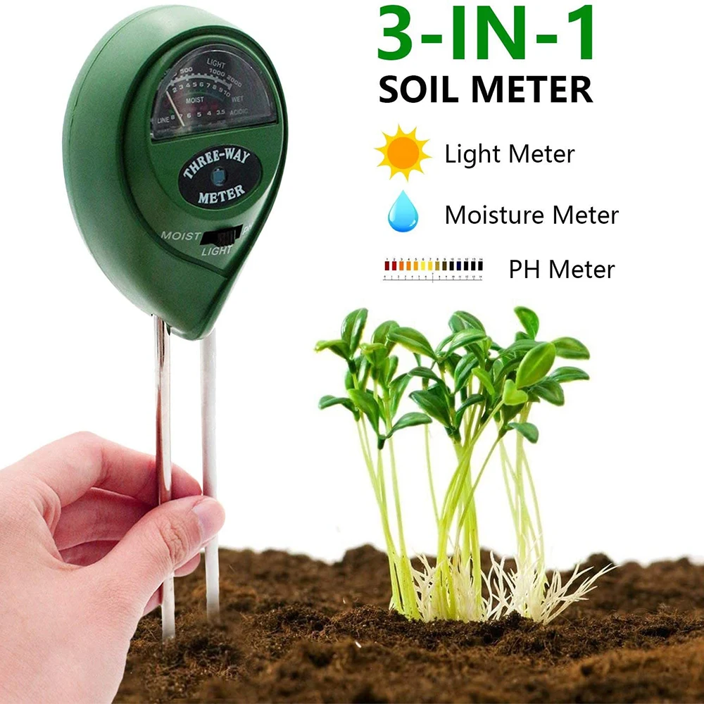 5-in-1 Moisture Meter Digital Soil pH Meter PH Levels Temperature Sunlight Intensity Humidity Tester Large Backlit LCD Display large calipers Measurement & Analysis Tools