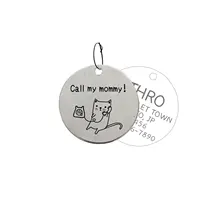 003 Cat Dogs ID Tags Personalized and Custom for Pet Collar Name Funny Painting Engraved on Both Sides 1