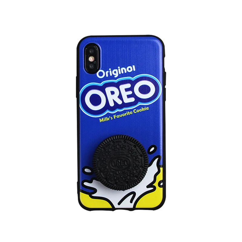 3D милый Oreo молочный кофе сэндвич печенье анти-осень силиконовый мягкий чехол для iphone 11 pro MAX XS XR 6 7 8 plus X 5 чехлы для телефонов