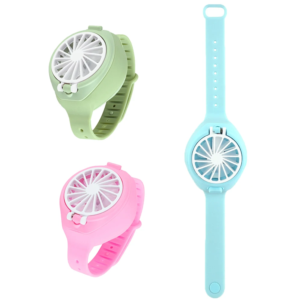 New Portable Watch Fan rechargeable USB Fashion Mini Personal Air Cooling Fan Student Wrist Fan Outdoors Traveling