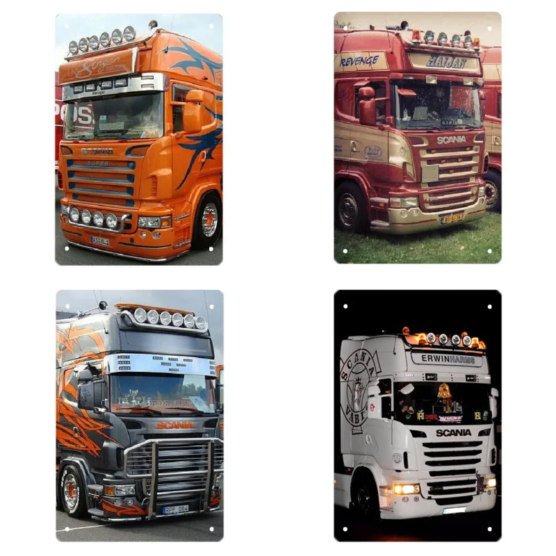 Металлический знак шведский Scania колесный грузовик и прицеп A4 12X8 Железный Металл