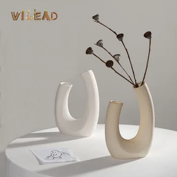 

VILEAD 12 Styles Ceramic Abstract Art Vase Ins Nordic Dried Flower Vase Flower Arrangement Hydroponic Vase Decoration Home
