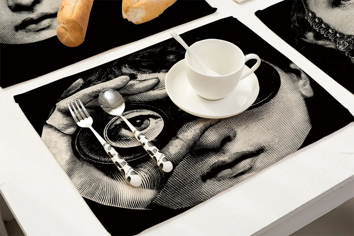 Fornasetti, стильный Настольный коврик, декоративный коврик для стола, Скандинавская домашняя скатерть, Милан, Женский коврик для посуды, для обеденного стола