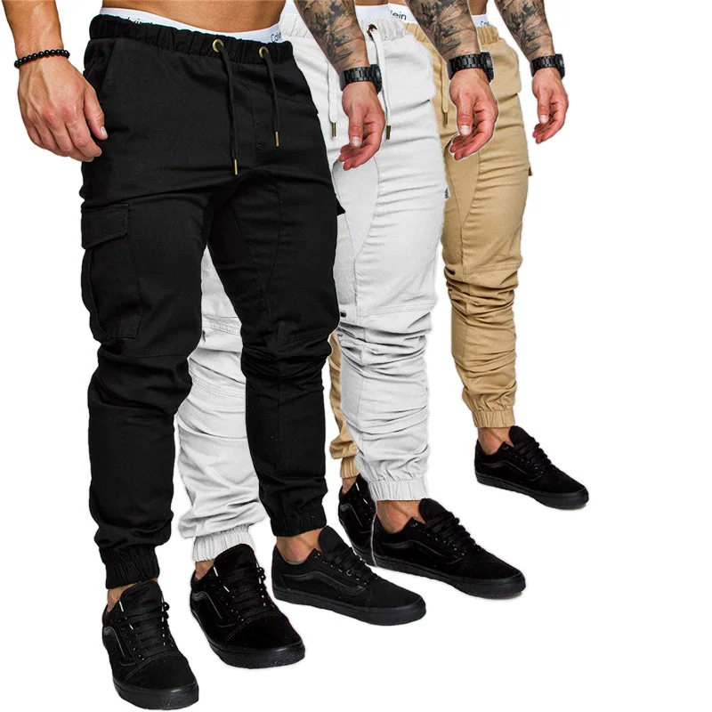 Мужские шаровары в стиле хип-хоп серые однотонные штаны для бега с несколькими