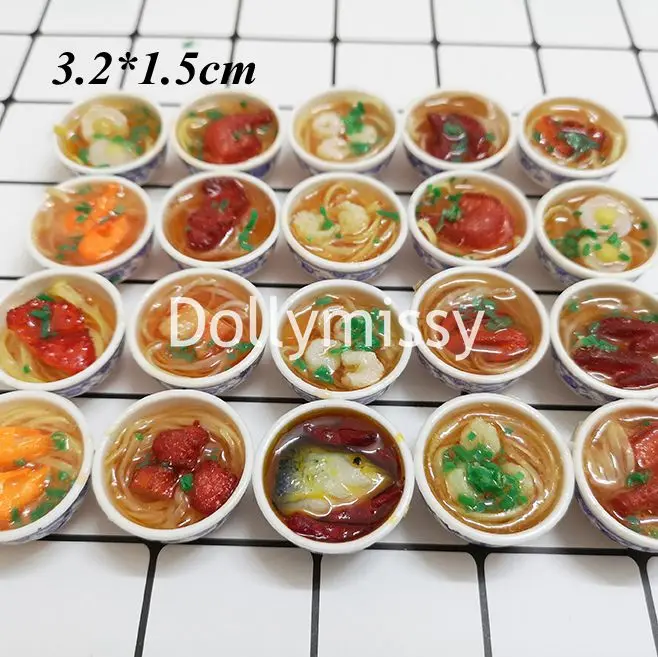Миниатюрные китайские рисовые кухни десертные лапши еда кукольный домик Декор