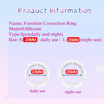2PCS Reusable Foreskin Correction Ring Cock Ring Foreskin Repair Ring Penis Delay Ejaculation Sex Toys for Men Glans Ring 6