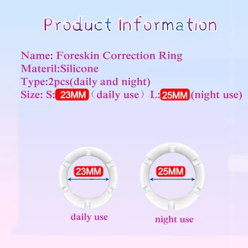 2PCS Reusable Foreskin Correction Ring Cock Ring Foreskin Repair Ring Penis Delay Ejaculation Sex Toys