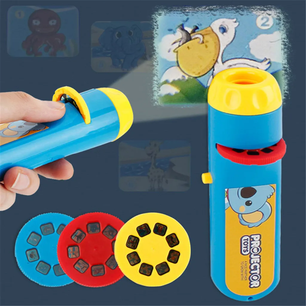Kids Story Flashlight Slide Projector Toy Projector Slide Baby Sleeping Story Early Education Toy Child Sleep Light Lamp #YL1