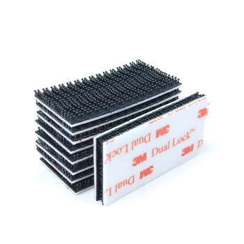 

6pc 3M Double Lock Black VHB Mushroom Adhesive Tape Type Buckle Wavy Lock Buckle Plastic Fixed Industrial Fastener 25.4mm X 60mm