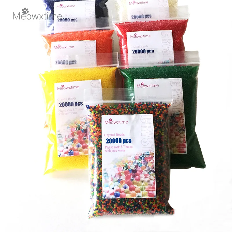 20000 шт./пакет с украшением в виде орбиз кристаллов и кристалликами почвы шарики из