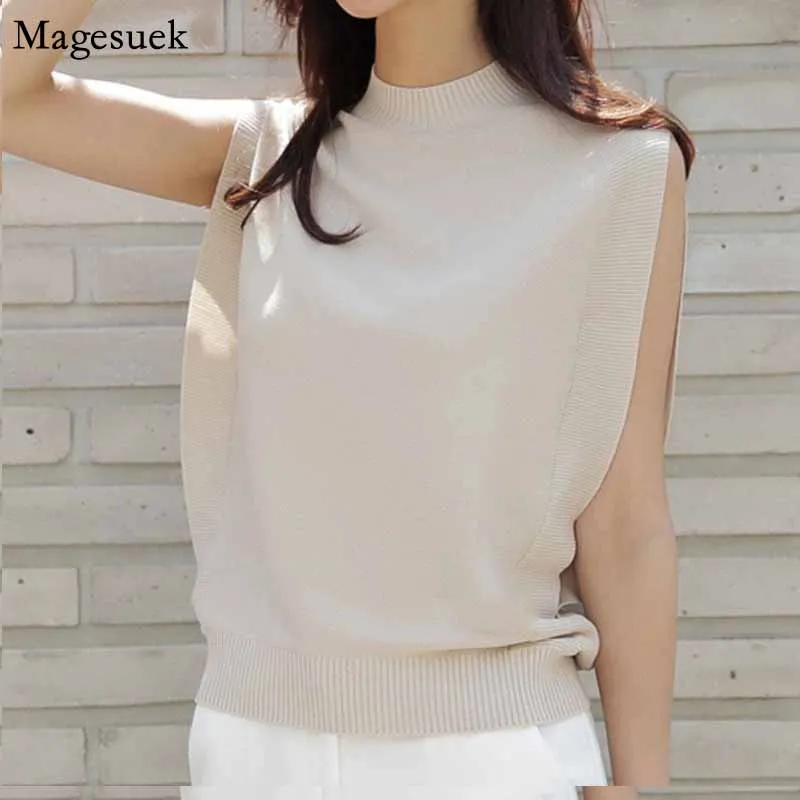 Женские рубашки пуловер средней длины без рукавов однотонная блузка Женская