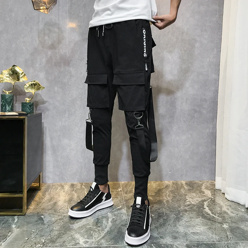 2020 Autumn Men Multi-pocket Harem Pants Trousers Men Black Streetwear Punk Cargo Pant Hip Hop Casual Trousers Joggers Hombre 2020 Autumn Men Multi-pocket Harem Pants Trousers Men Black Streetwear Punk Cargo Pant Hip Hop Casual Trousers Joggers Hombre