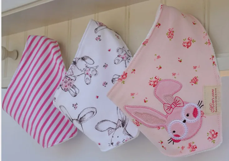 pink rabbit 3 шт./лот детские нагрудники бандана лот хлопок высокое качество; одежда пара детских чулков; слюнявчик для младенца Полотенца для мальчиков и девочек детские вещи - Цвет: pink rabbit