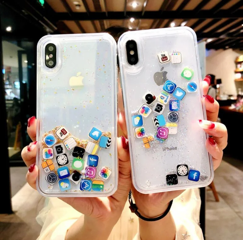 Abmos Transparent TUP computer icon phone case For iPhone 6 6s 7 8 Plus Anti-fall phone case for iPhone 11 Pro Max X XS Max