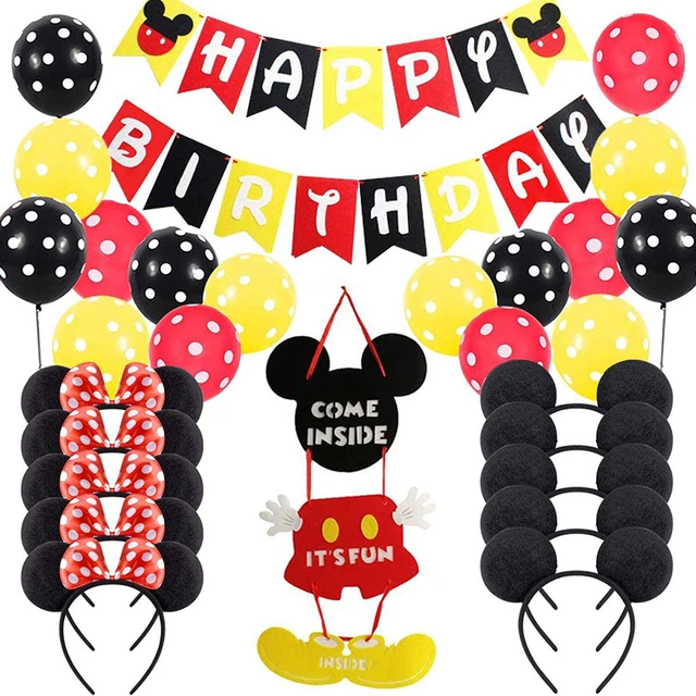 Décoration de gâteau Disney Mickey Mouse, fournitures de fête d'anniversaire  pour bébé - AliExpress