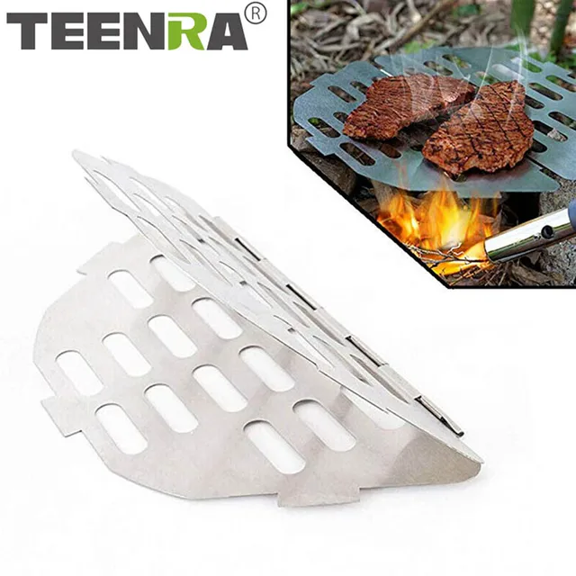 Teenra Rozsdamentes Acélból Származó Grill Összecsukható Főzőtábla Piknik Deszka Kültéri Kemping Szerszámok