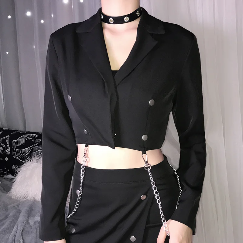 crop top jacket suit