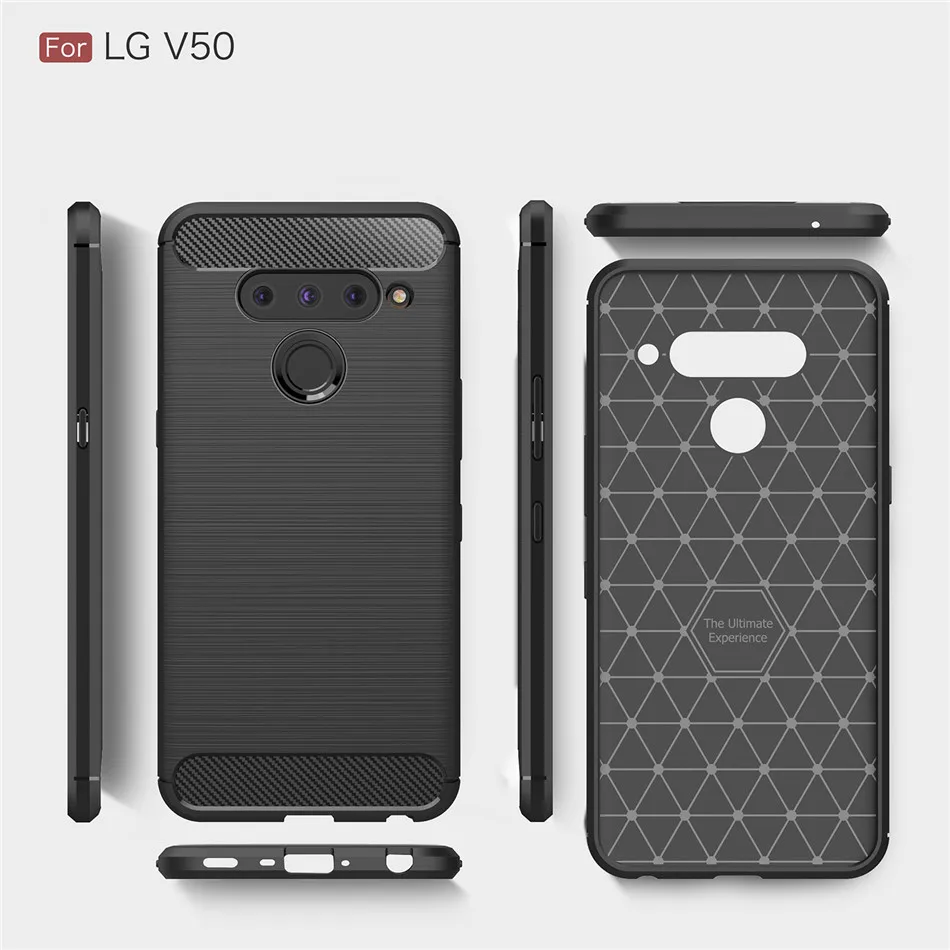 Силиконовый чехол для LG V30S ThinQ V30 Plus V40 V50 ThinQ K40 ударопрочный чехол из углеродного волокна TPU для LG V50 ThinQ Case K40