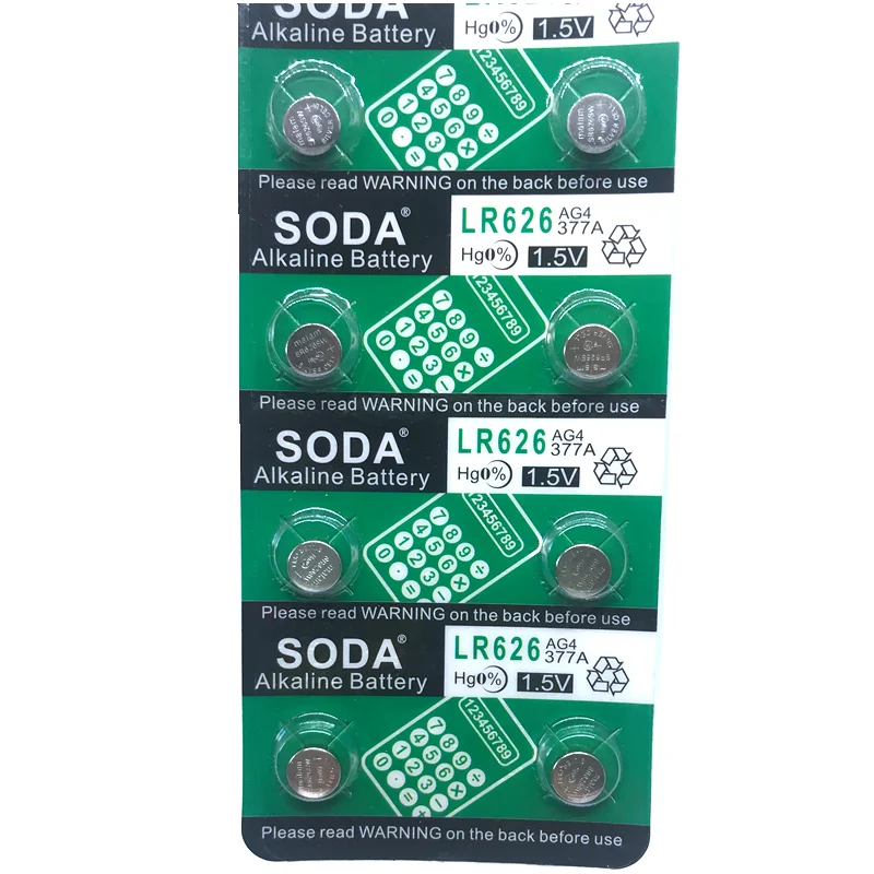 10 шт. 377 батарея AG4 LR626 377A 1 55 в sr626sw Щелочная Кнопка ячейка монета часы батареи для с