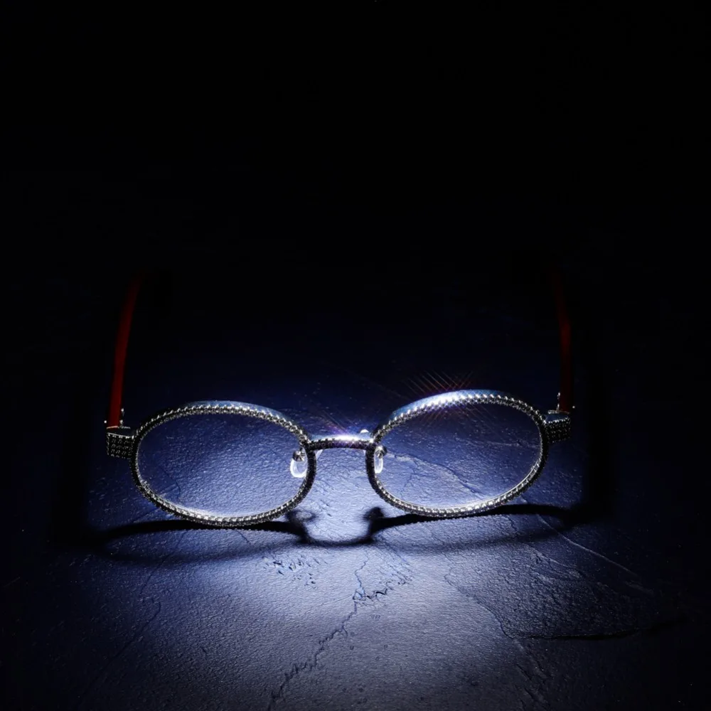 GUCY модные оправа для мужских очков женские очки оправа круглые прозрачные линзы очки из кубического циркония хип хоп Рок очки