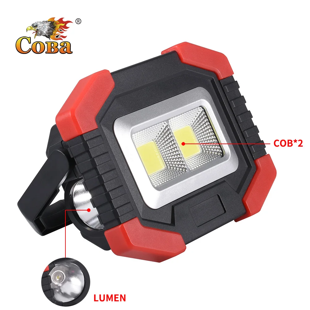 

COBA cob work light led portable spotlight usb charge solar outdoor work lamp 2 modes power bank built-in battery waterproof