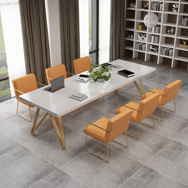 

Solid wood desk office negotiation training desk chair meeting table company staff computer table