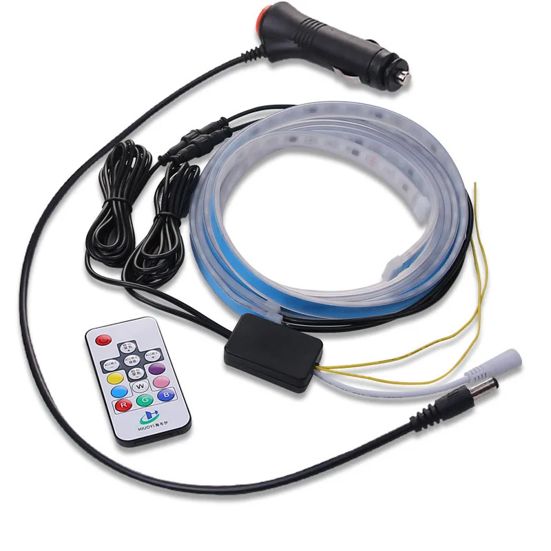 

Car Light RGB Atmosphere Ambient Lights Strip Remote Control RGB LED Strips Car Door Decorative light accessories
