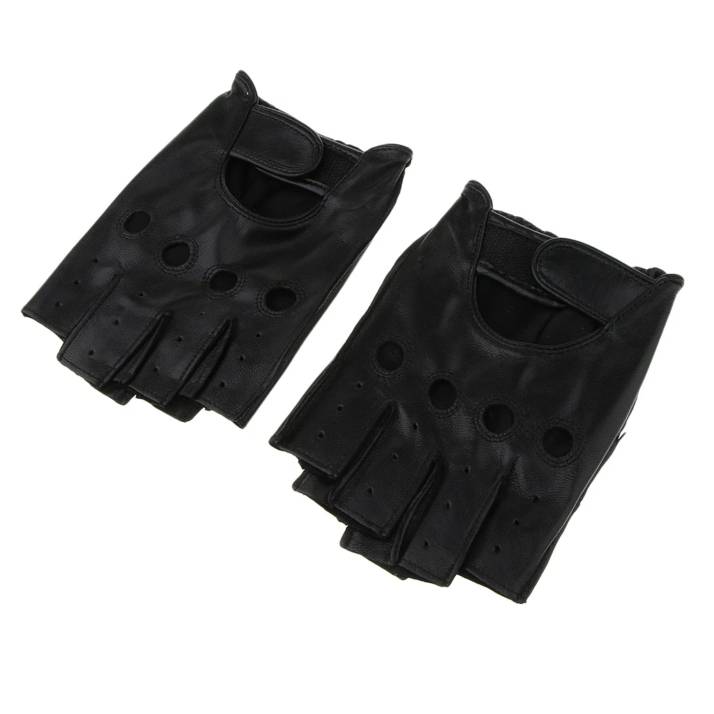 Black Hook Loop XXL Перчатки из искусственной кожи в стиле ретро, унисекс, для взрослых, без пальцев, для езды на велосипеде, перчатки на половину пальцев, рождественские подарки - Цвет: Black Hook Loop XXL
