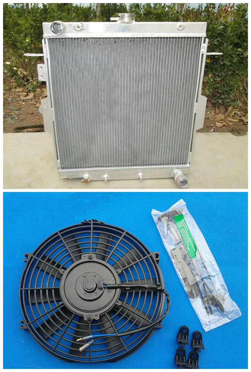 Aluminum Radiator + Fan For TOYOTA LANDCRUISER HZJ70/HZJ73/HZJ77 1HZ DIESEL Land Cruiser Hot Selling | Автомобили и мотоциклы